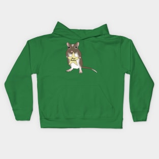 Cute brown gerbil says merry Christmas Kids Hoodie